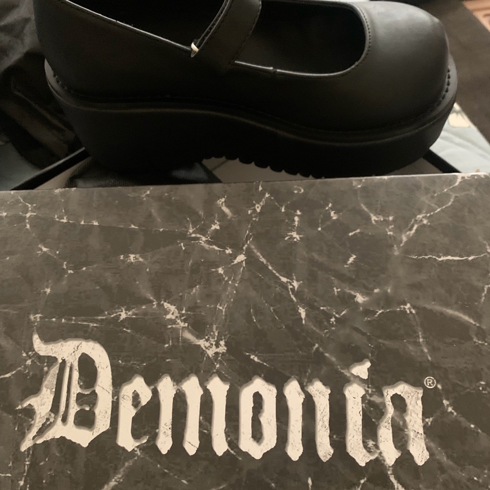 Demonia Black Platform Mary Janes
